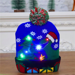 LED Christmas Hat Sweater Knitted Beanie Christmas Light Up Knitted Hat Christmas Gift kids