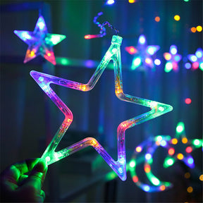 Christmas Twinkling Moon Star String Lamp Curtain Fairy Light Party Home Decor