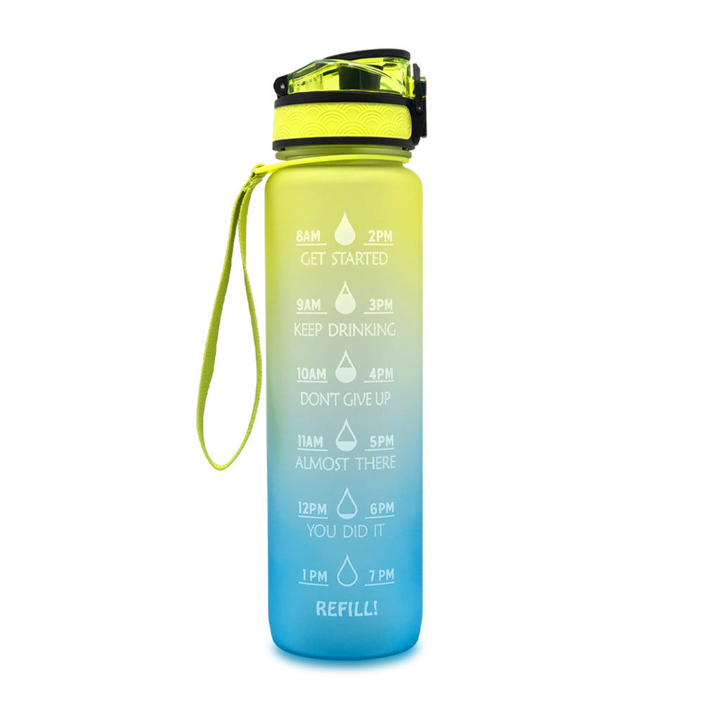 1L Tritan Water Bottle With Time Marker Bounce Cover Motivational