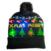 LED Christmas Hat Sweater Knitted Beanie Christmas Light Up Knitted Hat Christmas Gift kids