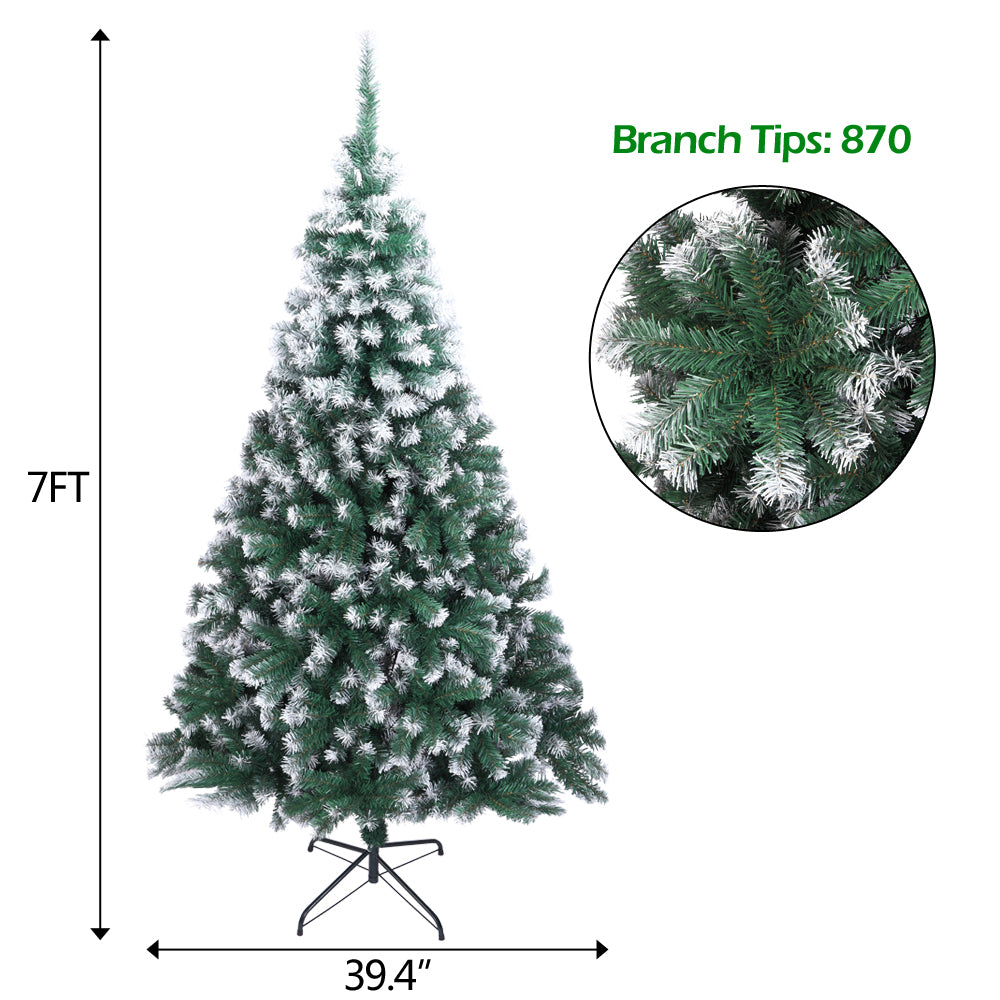 7FT Spray White PVC Christmas Tree 870 Branches