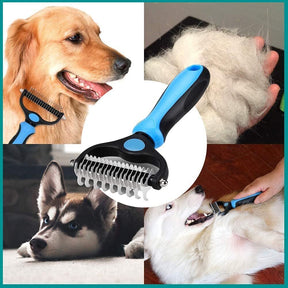 Deshedding Brush For Dog And Cat Pet Grooming Rake Dematting Comb Double Sided