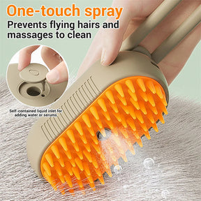 Cat Steam Brush Steamy Dog Brush 3 In 1 Electric Spray Cat Hair Brushes For Massage