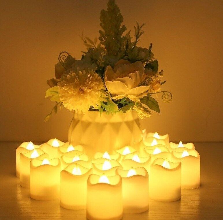 24PCS Led Tea Lights Candles LED FLAMELESS Battery Operated Wedding Party