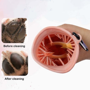 2 In 1 Dog Paw Cleaner Cup Soft Pet Dog Foot Cleaning Washer Brush Cup Portable