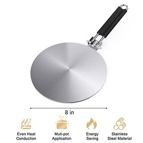 Heat Diffuser Simmer Ring Plate, Stainless Steel With Stainless Handle