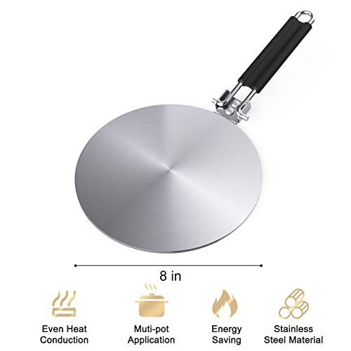 Heat Diffuser Simmer Ring Plate, Stainless Steel With Stainless Handle