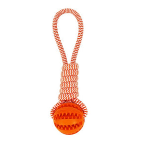 Dog Toys Treat Balls Interactive Hemp Rope Rubber Leaking Balls For Small Dogs