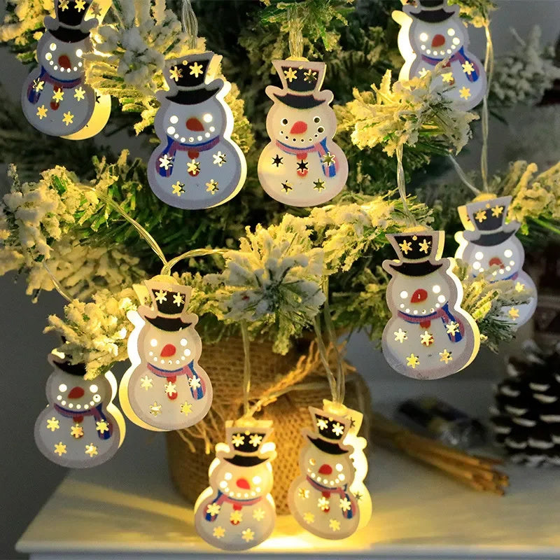 Christmas LED Light String Santa Claus Elk Snowman Xmas