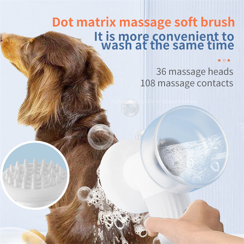 Automatic Foaming Dog Cat Bath Brush Dog Shampoo Pet Grooming