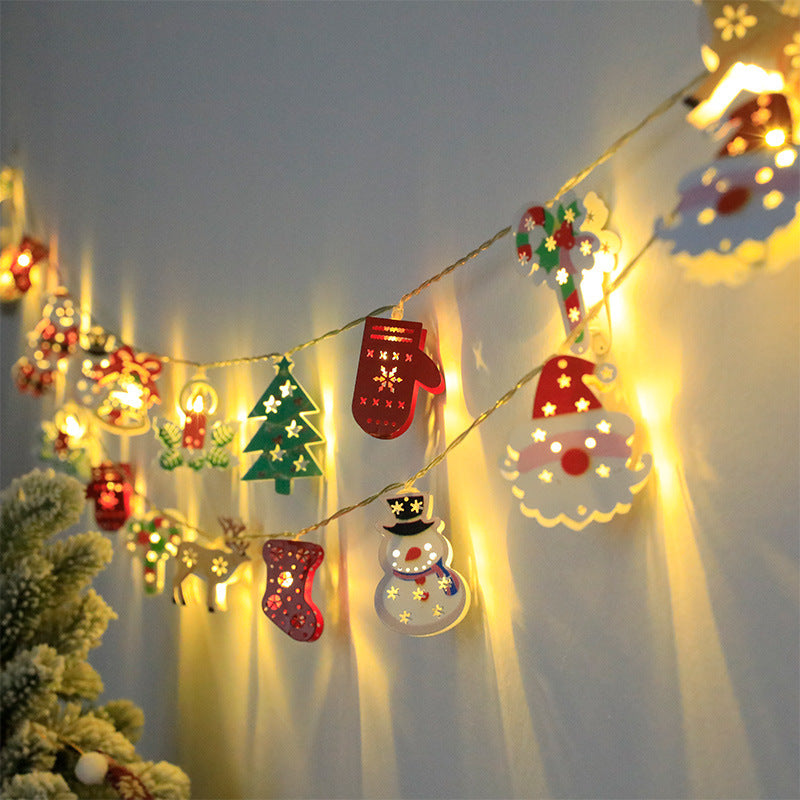 Christmas LED Light String Santa Claus Elk Snowman Xmas