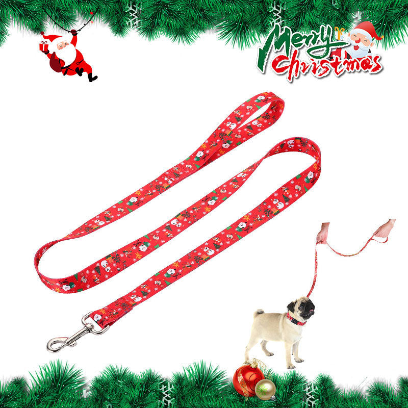 Christmas Collar Pet Hand Holding Rope Dog Leash