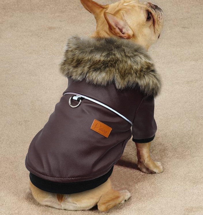 Dog clothes leather jacket