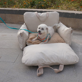 Linen Car Safety Seat Front Dog Bed