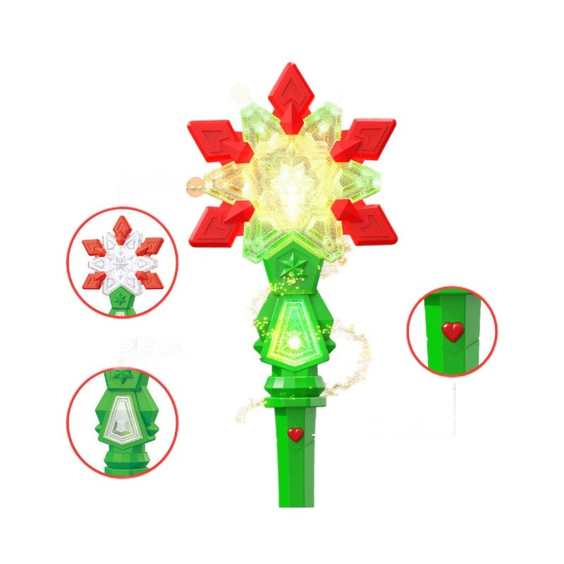 Christmas Luminous Music Snowflake Stick Children's Luminous Holiday Toys