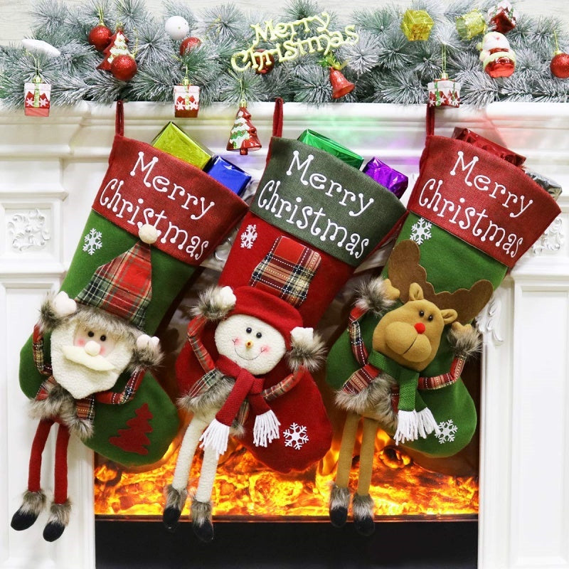 2024 New Year Xmas Big Stockings Set Decorations Christmas