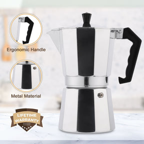 RAINBEAN Stovetop Espresso Maker 3 Cups Espresso, Italian Moka Pot Coffee Maker