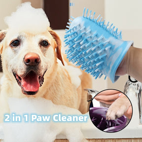 2 In 1 Dog Paw Cleaner Cup Soft Pet Dog Foot Cleaning Washer Brush Cup Portable