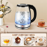 Electric Kettle Keep Warm, Hot Water Boiler With LED Light, Auto Shut-Off & Boil Dry Protection