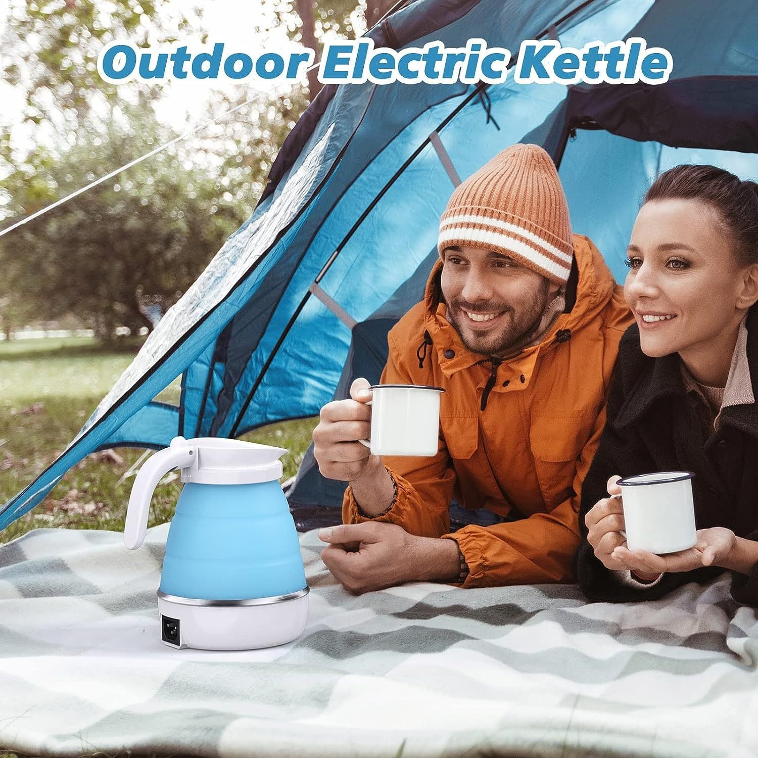 Foldable Electric Kettle, Camping Kettle, Mini Travel Kettle, Silicone Electric Water kettle