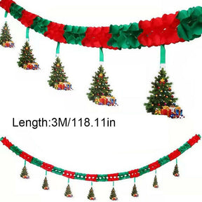 Merry Christmas Banner Bunting Garland Hanging Flag Xmas Indoor Party Home Decor