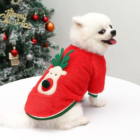 Pet Plus Velvet Christmas Print Sweater