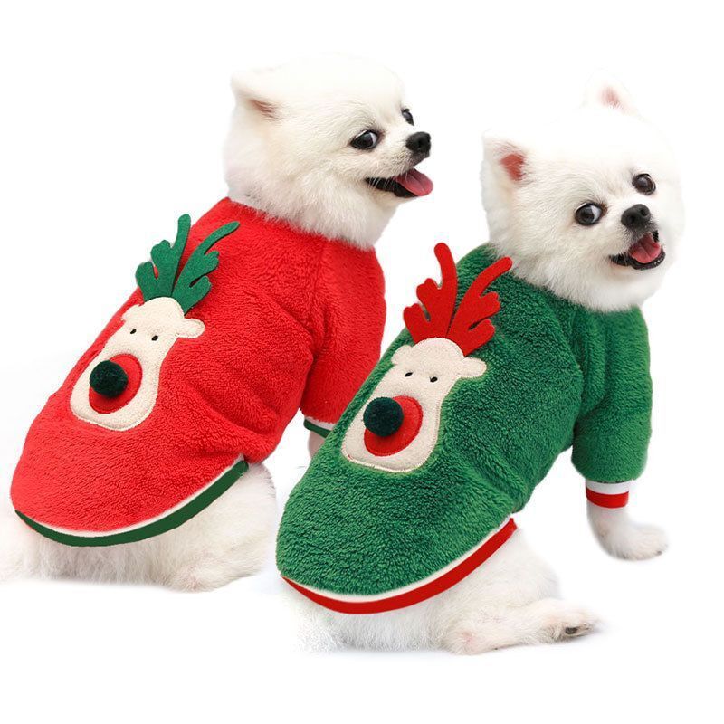 Pet Plus Velvet Christmas Print Sweater