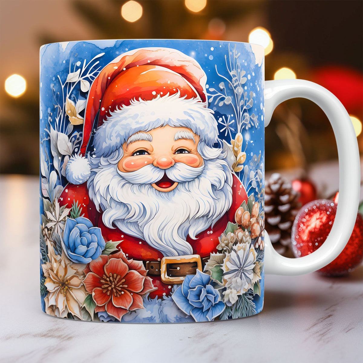 Creative 3D Christmas Ceramic Mug Unique Space Design Snowman Santa Coffee Cup Tea Milk