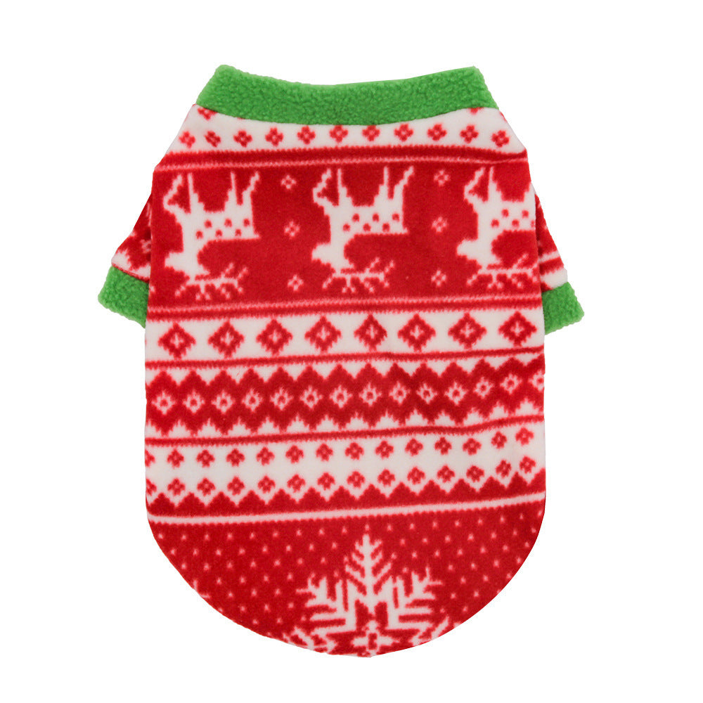 Christmas Dog Clothes Warm Fleece