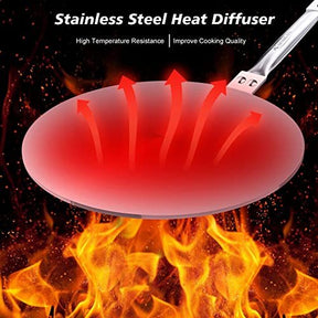 Heat Diffuser Simmer Ring Plate, Stainless Steel With Stainless Handle