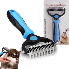 Deshedding Brush For Dog And Cat Pet Grooming Rake Dematting Comb Double Sided